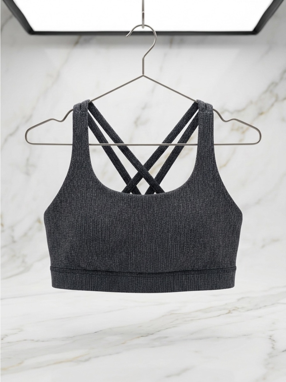 Lululemon Strappy Racerback Sports Bra Black Heather Size 6